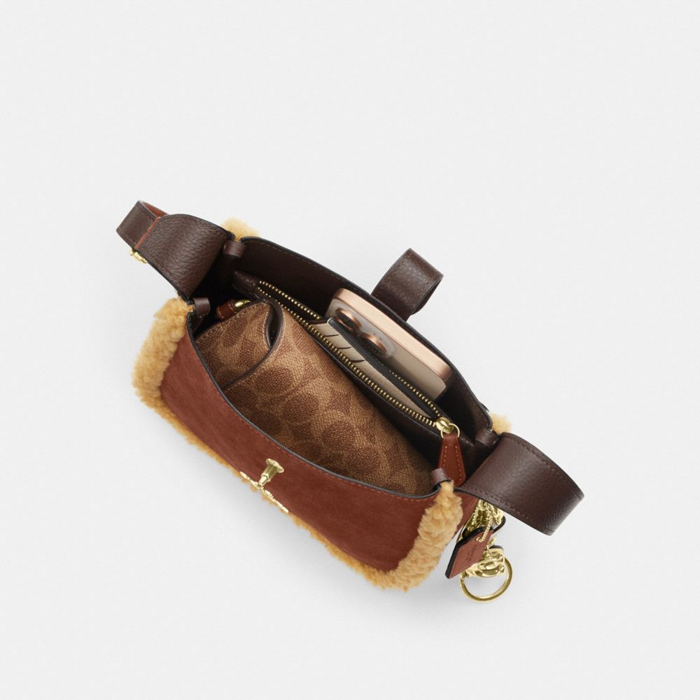 Coach Hadley Mini Crossbody Bag Gold Vintage Brown Multi