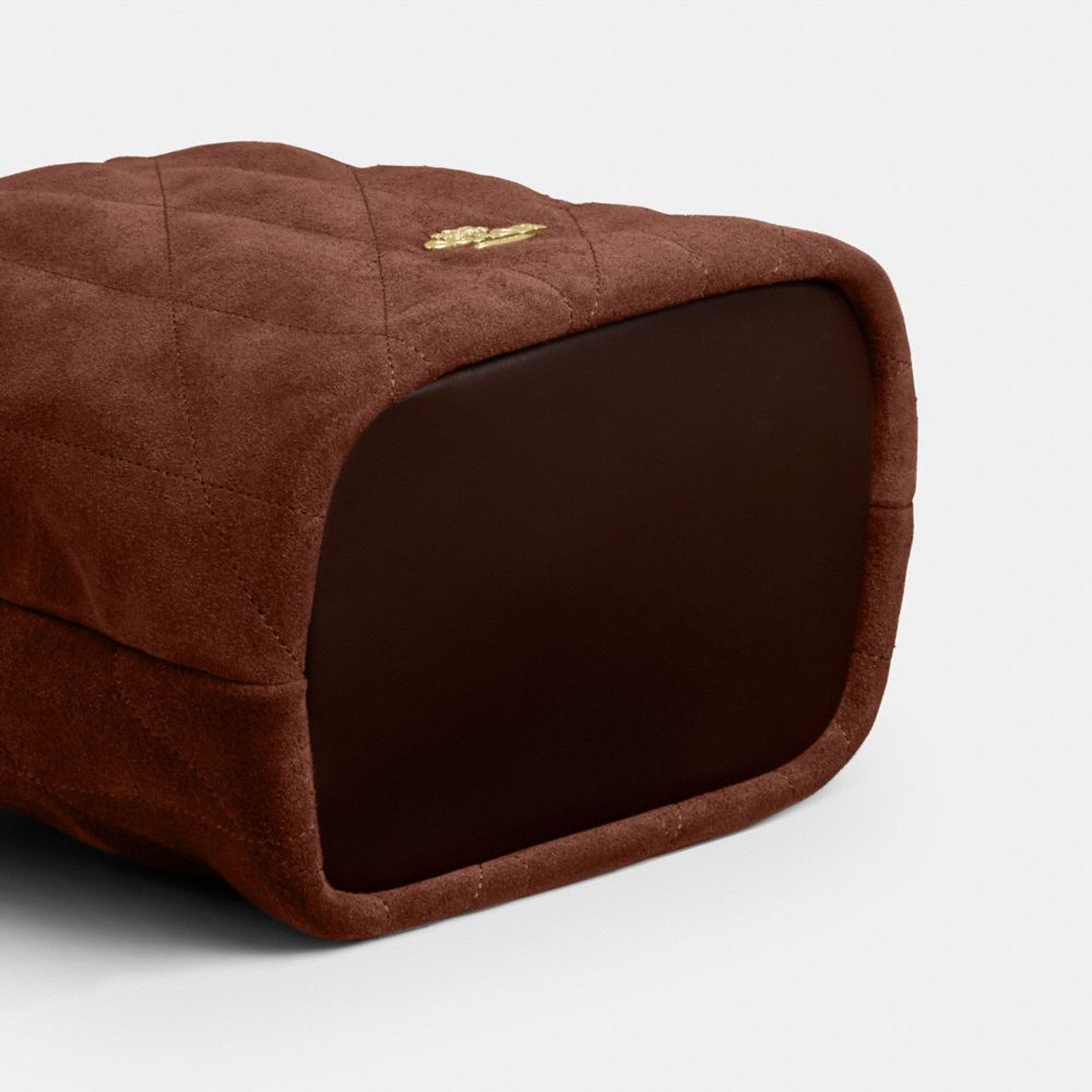 Coach Faye Mini Drawstring Bag With Quilting Gold