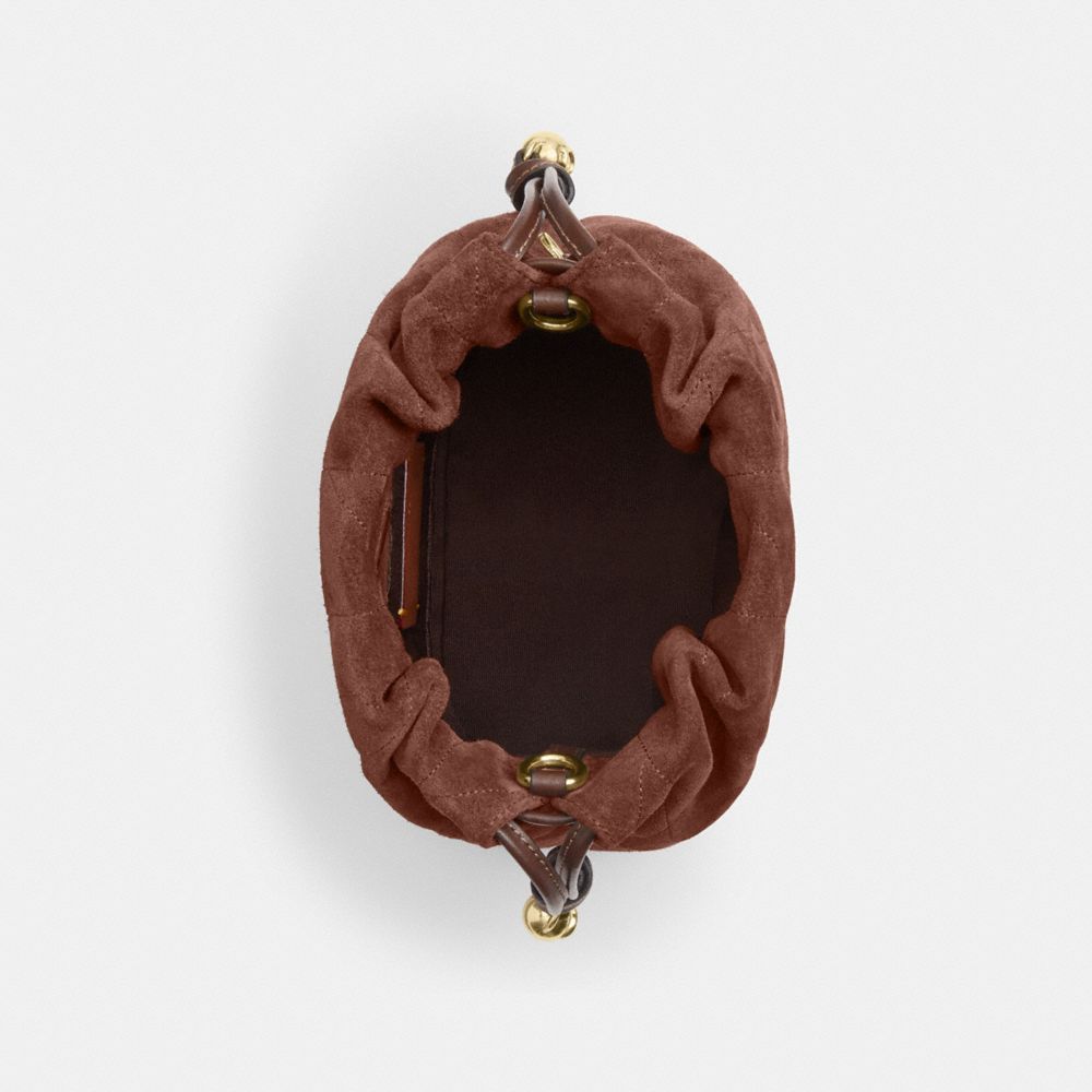 Coach Faye Mini Drawstring Bag With Quilting Gold