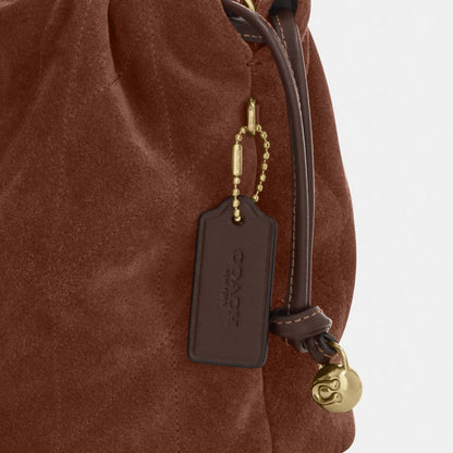Coach Faye Mini Drawstring Bag With Quilting Gold Vintage Brown Maple