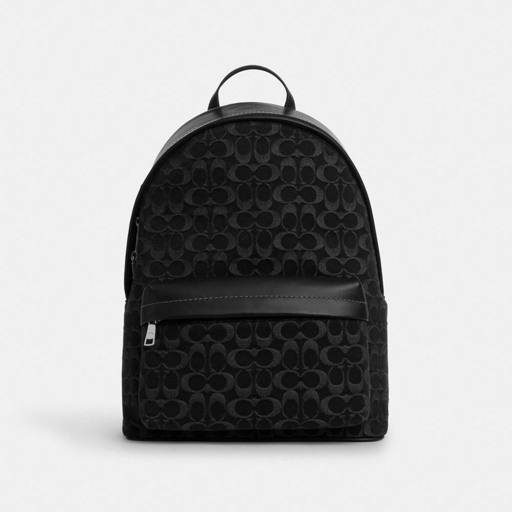 Coach Taylor Backpack In Signature Denim Silver Black