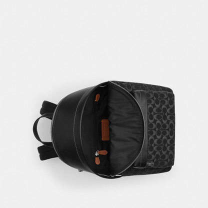 Coach Taylor Backpack In Signature Denim Silver Black