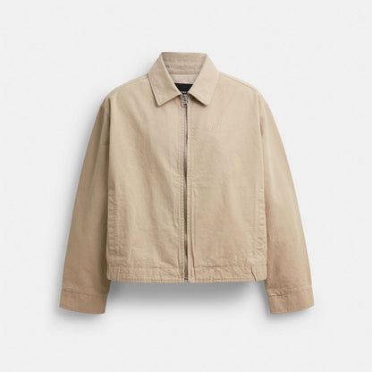 Coach Zip Up Blouson Jacket Dark Stone