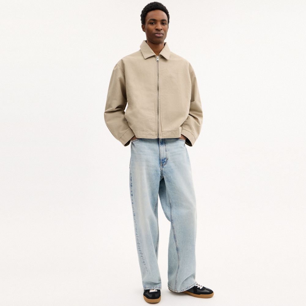 Coach Zip Up Blouson Jacket Dark Stone