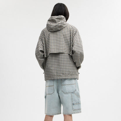 Coach Plaid Windbreaker In Recycled Polyester Beige