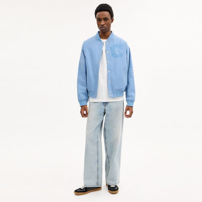 Coach Canvas Varsity Jacket Cerulean Light Blue