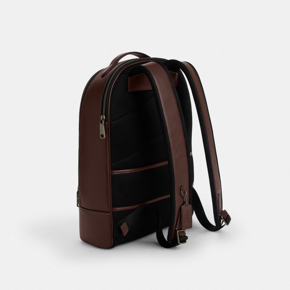 Coach Ethan Backpack In Signature Leather Gunmetal Maple