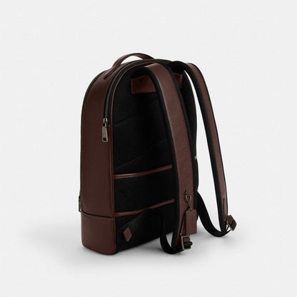 Coach Ethan Backpack In Signature Leather Gunmetal Maple
