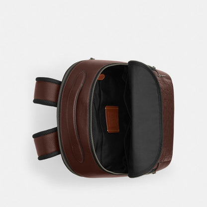 Coach Ethan Backpack In Signature Leather Gunmetal Maple