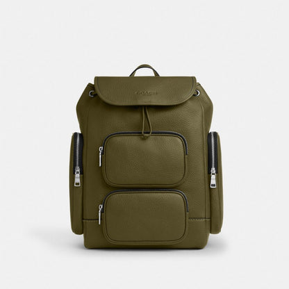 Coach Finn Backpack Silver Olive