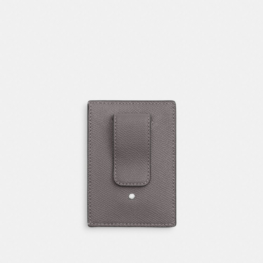 Coach Card Case With Money Clip Silver/Graphite