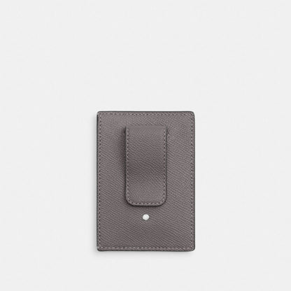 Coach Card Case With Money Clip Silver/Graphite