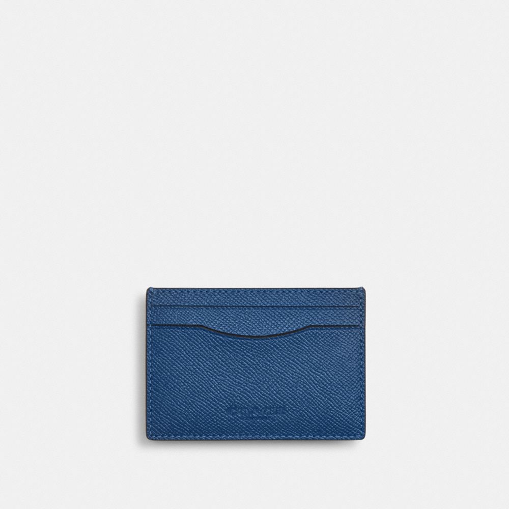 Coach Card Case With Money Clip Silver/True Blue