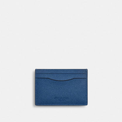 Coach Card Case With Money Clip Silver/True Blue