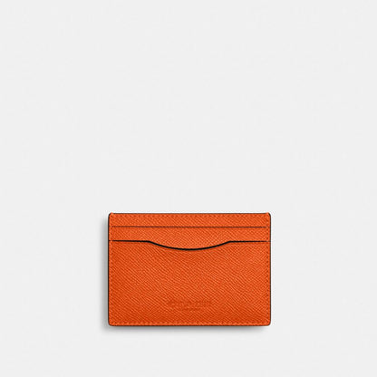 Coach Card Case With Money Clip Silver/Spice Orange