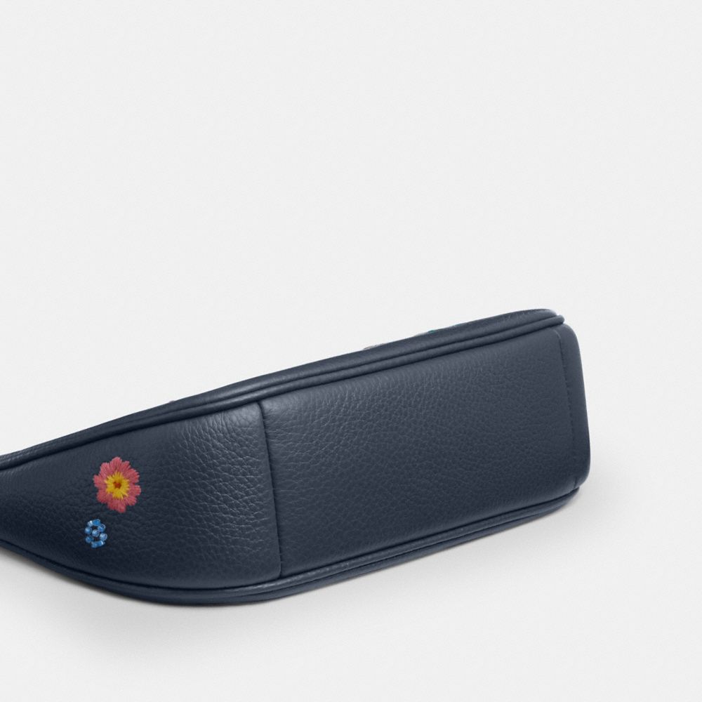 Coach Teri Mini Crossbody Bag With Embroidery Gold Dark Denim