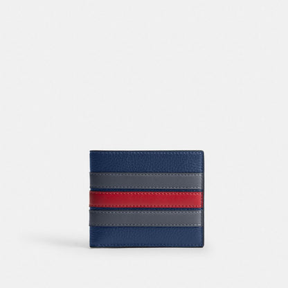 Coach ID Billfold Wallet With Varsity Stripe Deep Blue Multi
