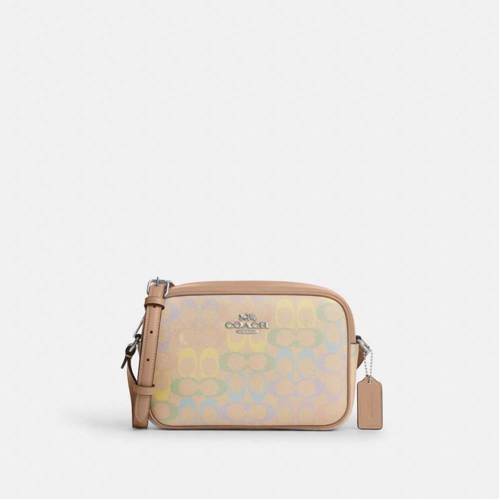 Coach Jamie Camera Bag In Rainbow Signature Canvas Silver Sand Multi