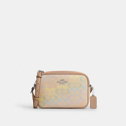 Coach Jamie Camera Bag In Rainbow Signature Canvas Silver Sand Multi