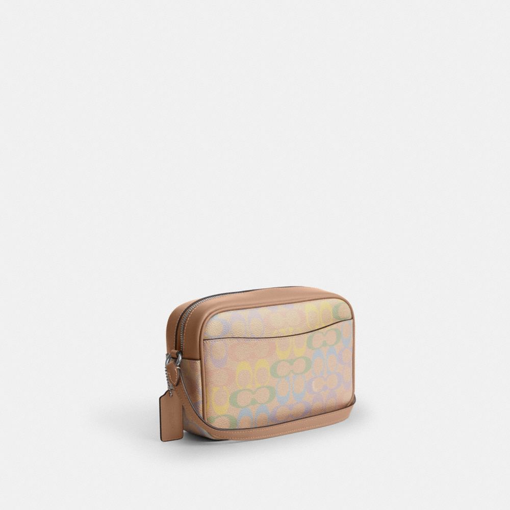 Coach Jamie Camera Bag In Rainbow Signature Canvas Silver Sand Multi