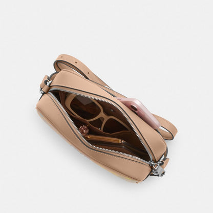 Coach Jamie Camera Bag In Rainbow Signature Canvas Silver Sand Multi