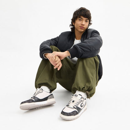 Coach Soho Sneaker In Mixed Signature Black Chalk