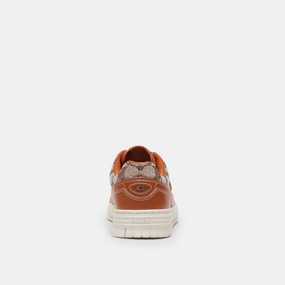 Coach Soho Sneaker In Crystal Signature Jacquard Cocoa Burnished Amber