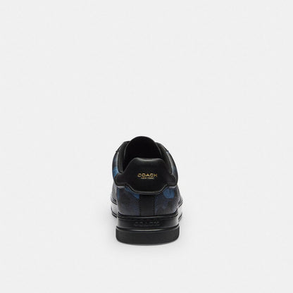 Men's Coach High Line Sneaker In Signature Canvas With Camo Print Blue Camo