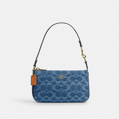 Coach Nolita 19 In Signature Denim Gold Indigo