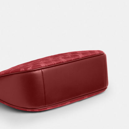 Coach Teri Shoulder Bag In Signature Denim Silver True Red