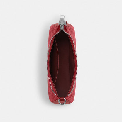 Coach Teri Shoulder Bag In Signature Denim Silver True Red