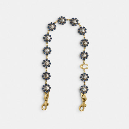 Coach Short Jewelry Chain Strap Brass Blue Multi