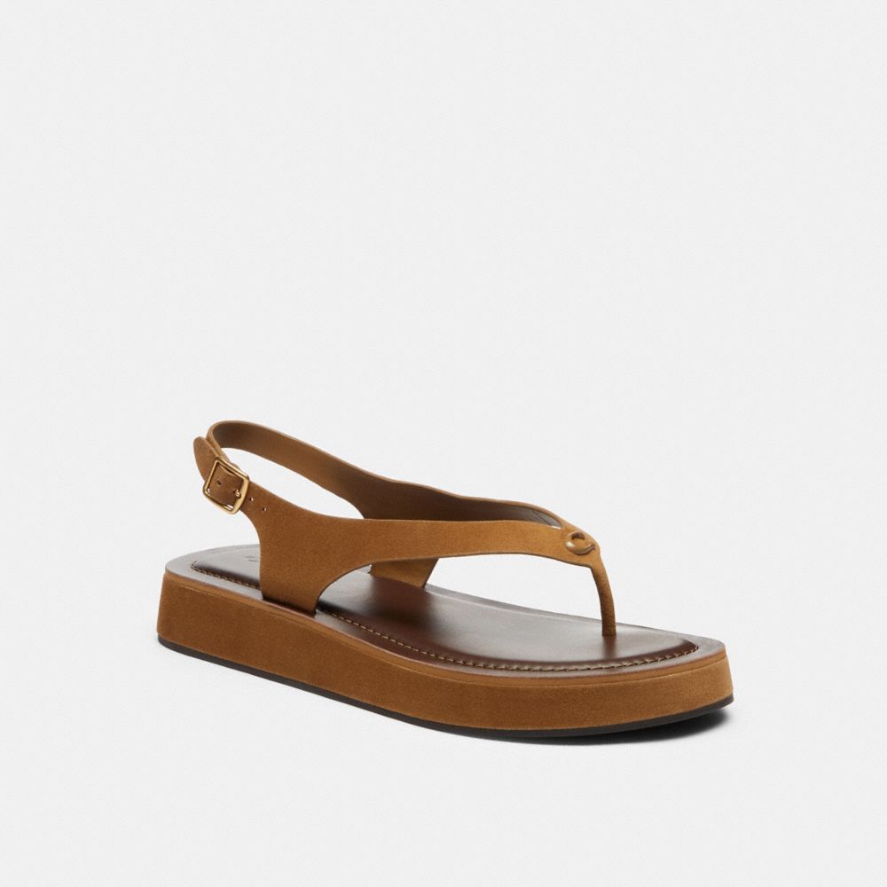 Women's Coach Sculpted C Platform Thong Sandal Coconut
