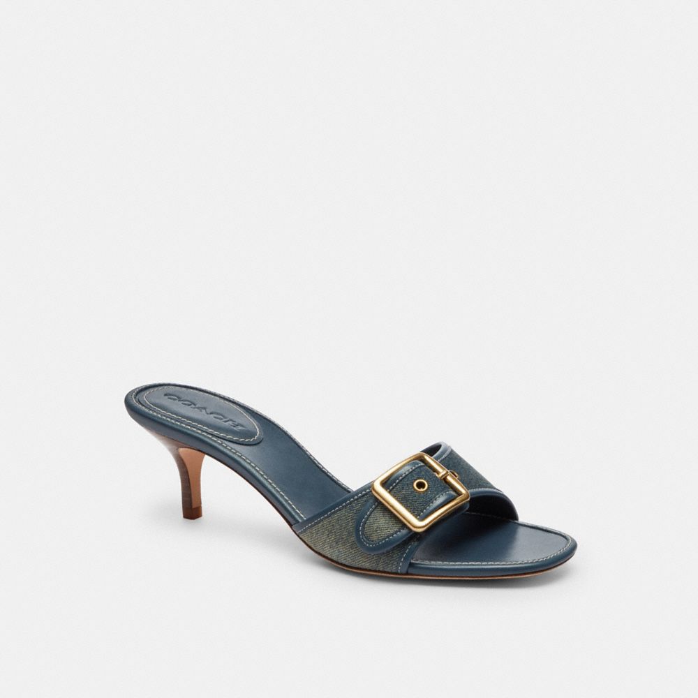 Women's Coach Margot Sandal In Loved Denim Dark Indigo