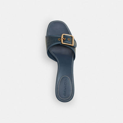 Women's Coach Margot Sandal In Loved Denim Dark Indigo