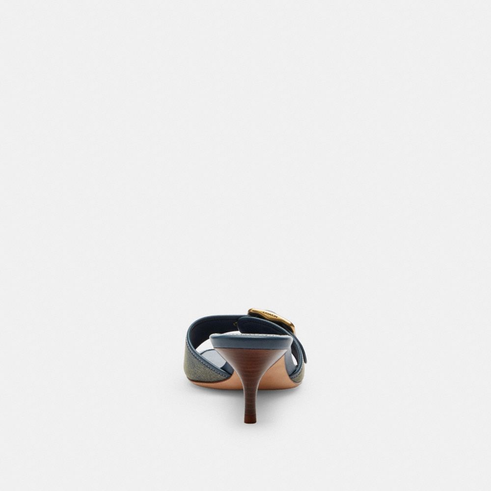Women's Coach Margot Sandal In Loved Denim Dark Indigo
