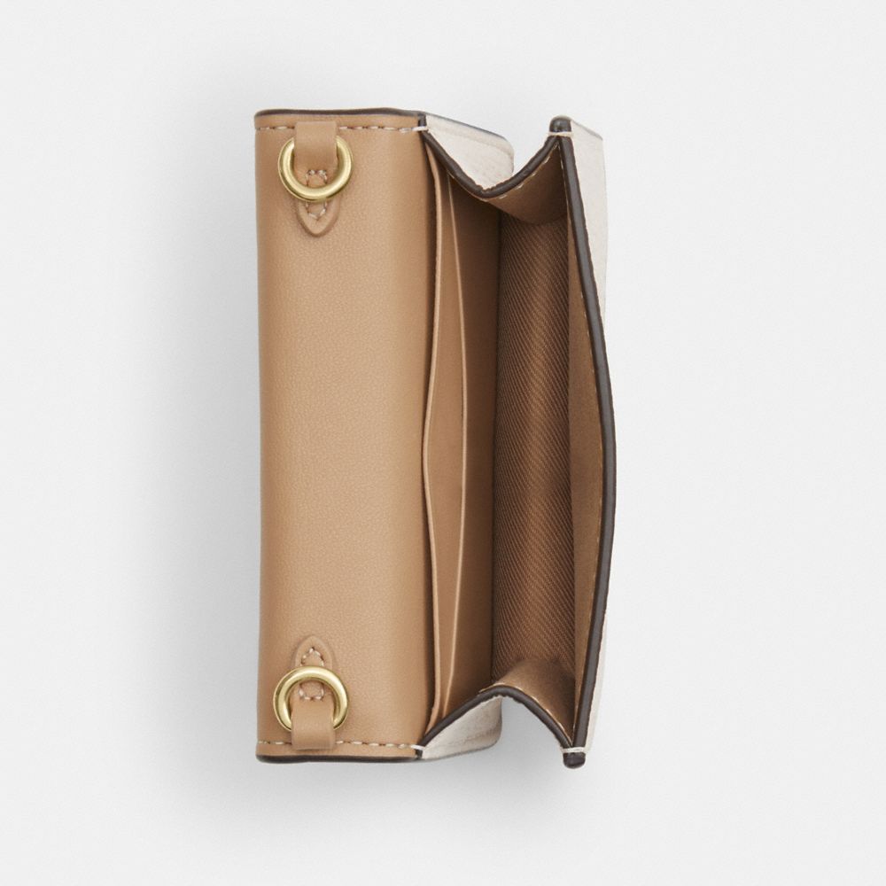 Coach Mini Wallet On A Chain With Heart Rivets Gold Chalk