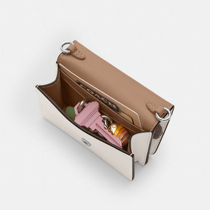 Coach Mini Wallet On A Chain With Cherry Print Silver Chalk Multi