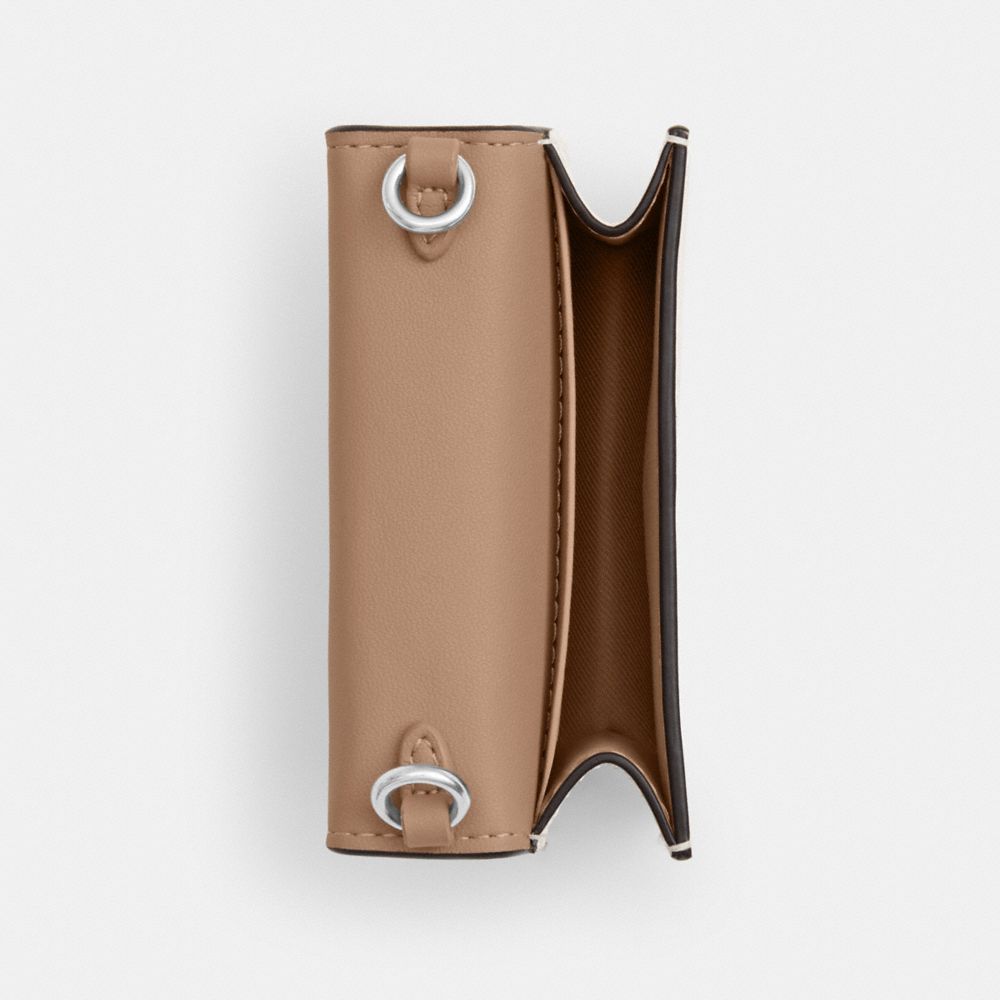 Coach Mini Wallet On A Chain With Cherry Print Silver Chalk Multi