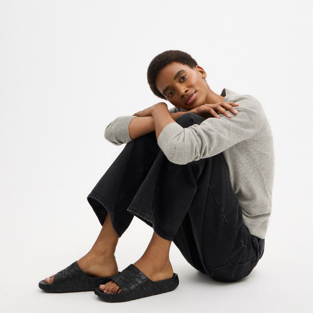 Coach Bay Slide In Signature Black