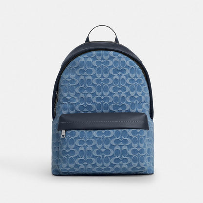 Coach Taylor Backpack In Signature Denim Silver Denim