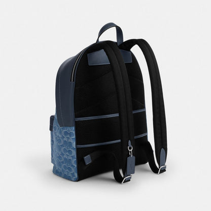 Coach Taylor Backpack In Signature Denim Silver Denim
