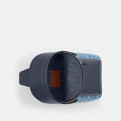 Coach West Pack In Signature Denim Silver Denim