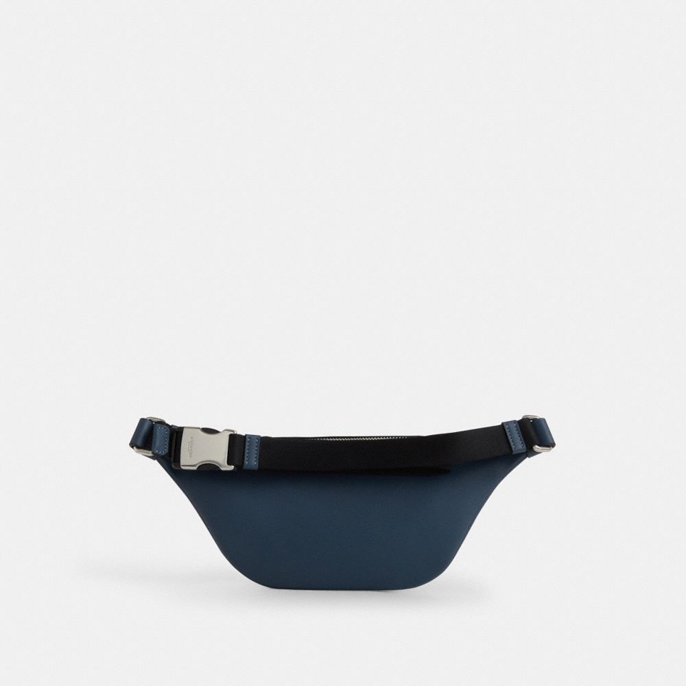 Coach Warren Mini Belt Bag In Signature Denim Silver Denim