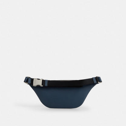 Coach Warren Mini Belt Bag In Signature Denim Silver Denim