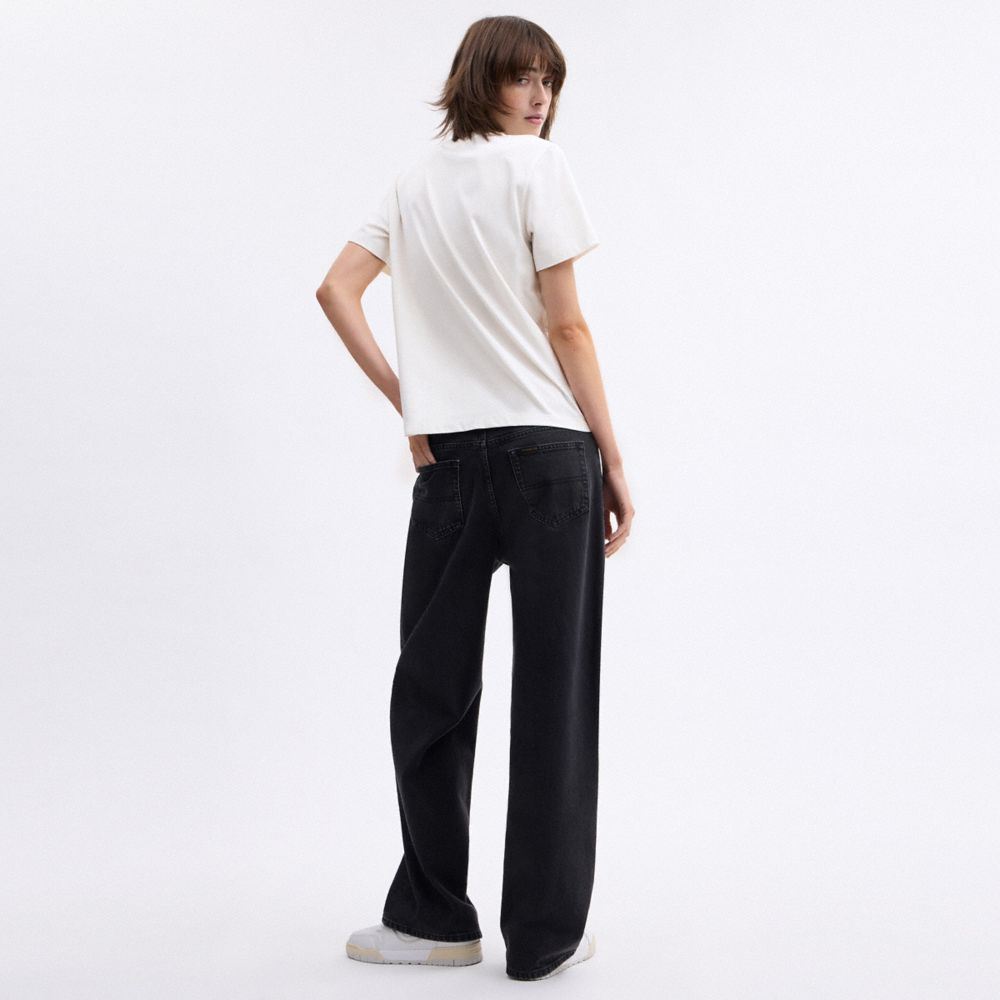 Coach Cherry Signature Classic T Shirt In Organic Cotton Vintage Ivory