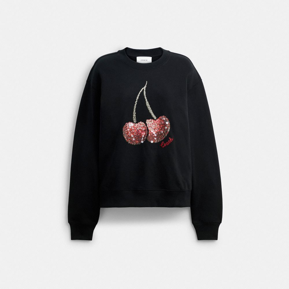 Coach Cherry Crewneck Sweatshirt Black