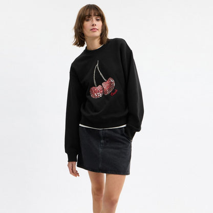 Coach Cherry Crewneck Sweatshirt Black