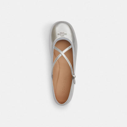 Women's Coach Phoebe Ballet Flat Silver