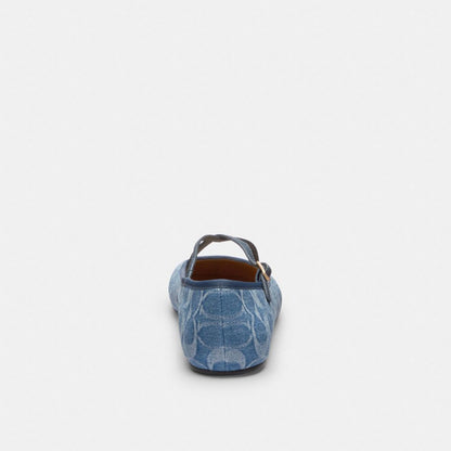 Women's Coach Phoebe Ballet Flat In Signature Denim Indigo